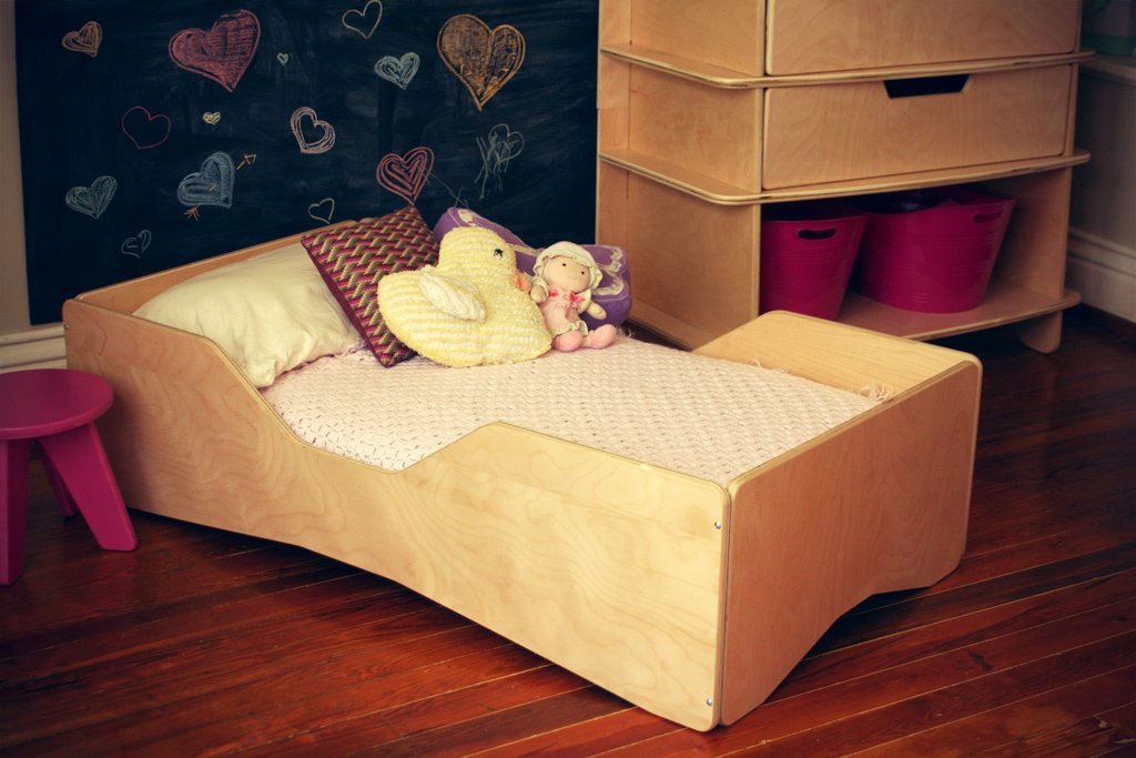 wooden toddler bed